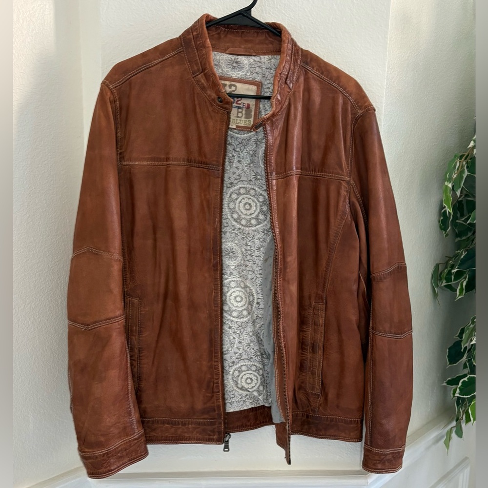32 bar blues genuine leather jacket